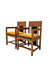 Two Art Deco Modernist High Back Armchairs by Cor Alons, 1927